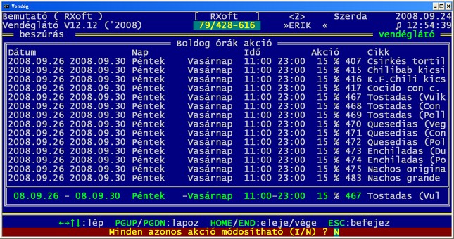 Boldog rk akci - ttermi szoftver - ttermi program - ttermi rendszer